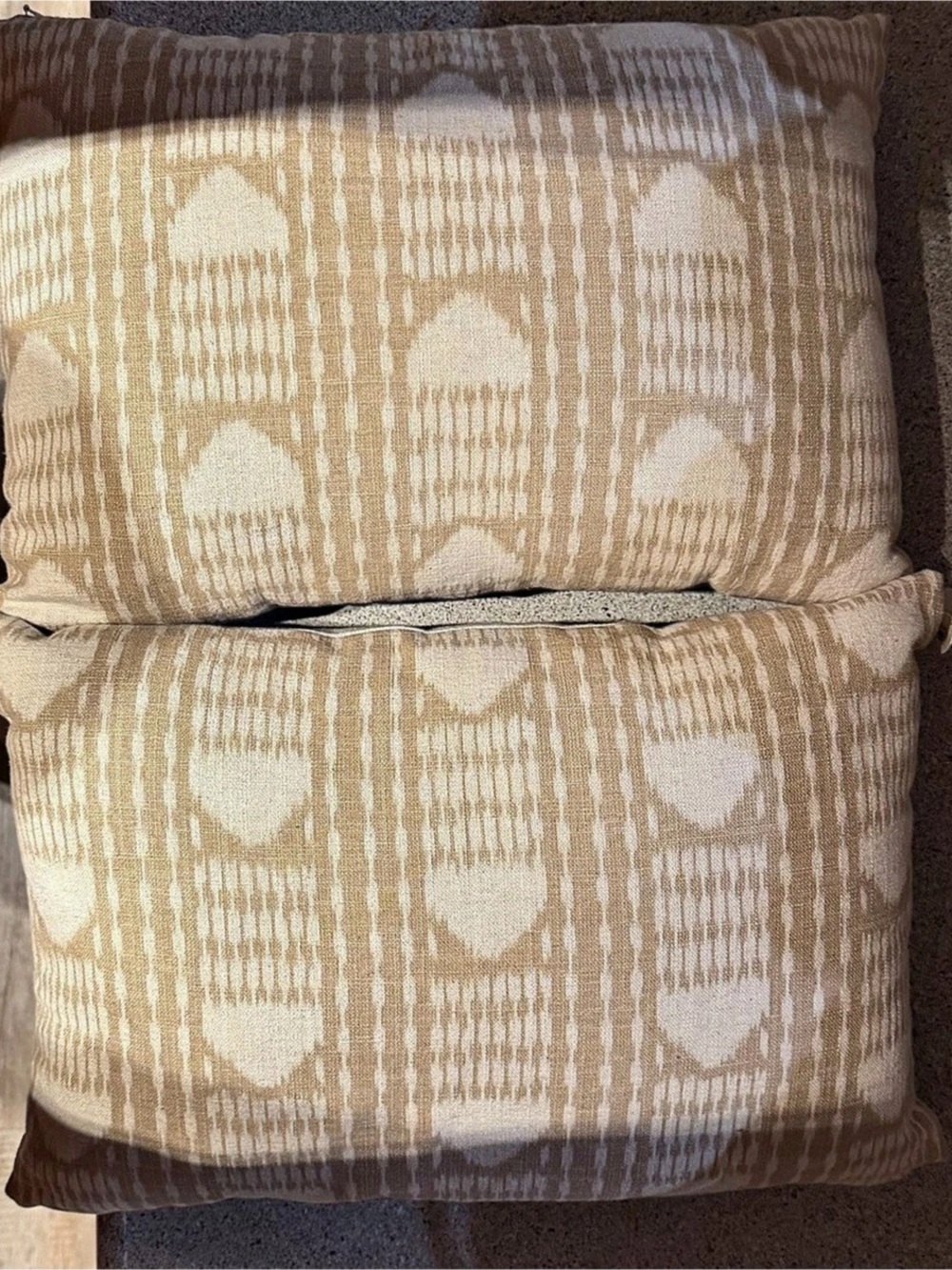 Threshold Geometric Heart Accent Pillows in Cream & Brown NWT